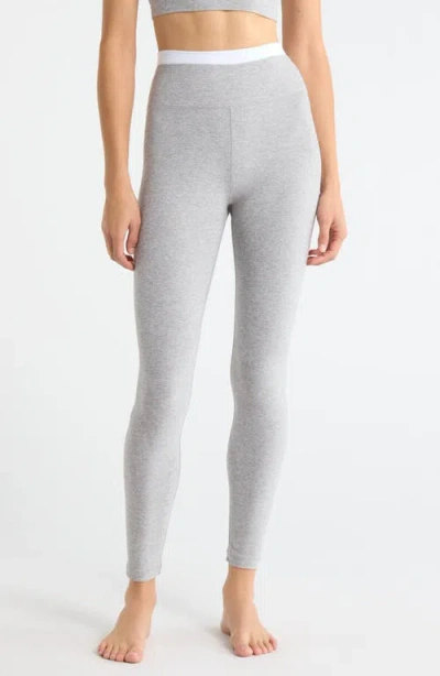 Beyond Yoga Space Dye High Waist Midi Leggings In Silver