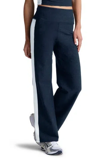 Beyond Yoga Space Dye Laid Back Stripe Pants In Blue