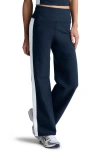 Beyond Yoga Spacedye Laid Back Stripe Pants In Nocturnal Navy/cloud White