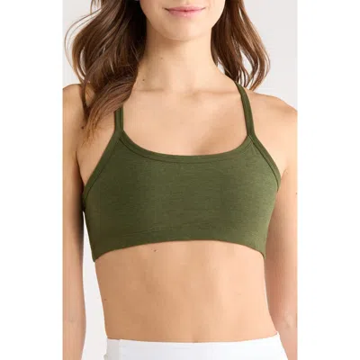 Beyond Yoga Space Dye Long Layered Bra In Green