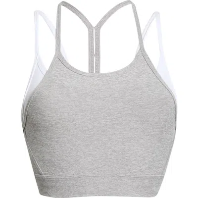 Beyond Yoga Space Dye Long Layered Bra In White