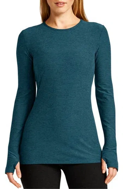 Beyond Yoga Space Dye Long Sleeve Top In Blue Gem Heather