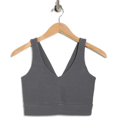Beyond Yoga Space Dye Longline Sports Bra In Gray
