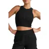 Beyond Yoga Space Dye Move Up Half Zip Tank In Black