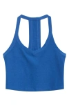 Beyond Yoga Space Dye On The Up Crop Tank In Blue