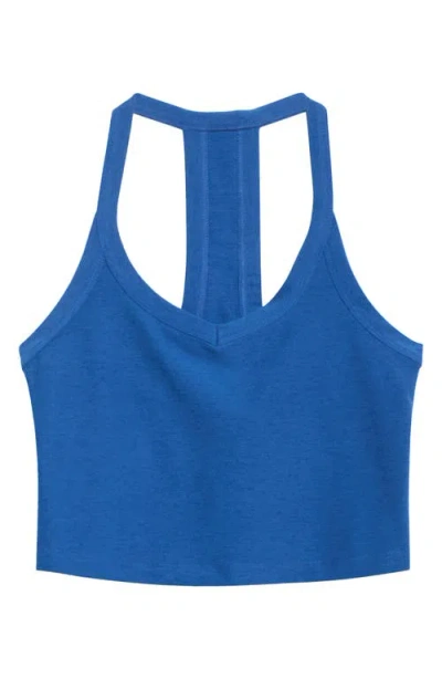 Beyond Yoga Space Dye On The Up Crop Tank In Blue