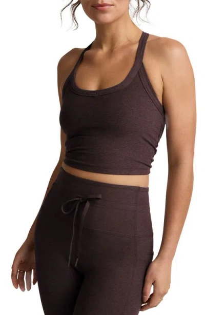 Beyond Yoga Space Dye On The Up Crop Tank In Brown