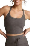 Beyond Yoga Space Dye On The Up Crop Tank In Gray