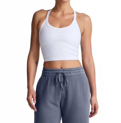 Beyond Yoga Space Dye On The Up Cropped Tank Top In Cloud White