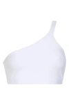 Beyond Yoga Space Dye One Shoulder Sports Bra In Cloud White