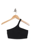 Beyond Yoga Space Dye One Shoulder Sports Bra In Darkest Night