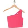 Beyond Yoga Space Dye One Up Asymmetric Crop Tank Top In Pink