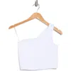 Beyond Yoga Spacedye The Bold Shoulder Cropped Tank Top In White