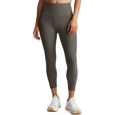 Beyond Yoga Space Dye Out Of Pocket Side Pocket High Waist Capri Leggings In Gray