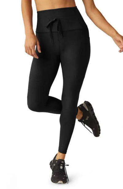 Beyond Yoga Space Dye Pocket Midi Leggings In Darkest Night