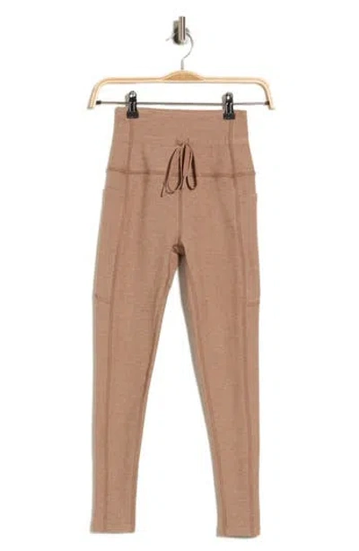 Beyond Yoga Space Dye Pocket Midi Leggings In Desert Sand Heather