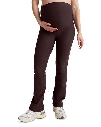 Beyond Yoga Space Dye Practice Maternity Pants In Brown