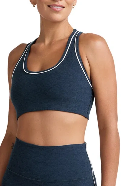 Beyond Yoga Space Dye Racerback Sports Bra In Blue