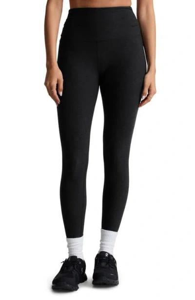 Beyond Yoga Space Dye Shirred Leggings In Darkest Night