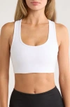 Beyond Yoga Space Dye Simplicity Sports Bra In White