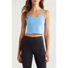 Beyond Yoga Spacedye Slim Racerback Cropped Tank In Flower Blue Heather In Blue