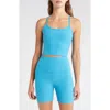 Beyond Yoga Space Dye Slim Racerback Crop Tank In Cali Blue Heather