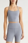 Beyond Yoga Spacedye Slim Racerback Cropped Tank In Cloud Gray Heather