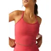 Beyond Yoga Spacedye Slim Racerback Cropped Tank Top In Vivid Pink Heather In Coral Glow Heather