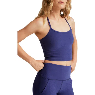 Beyond Yoga Space Dye Slim Racerback Crop Tank In Eternal Blue Heather