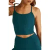 Beyond Yoga Space Dye Slim Racerback Crop Tank In Majestic Blue Heather