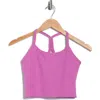 Beyond Yoga Space Dye Slim Racerback Crop Tank Top In Sunset Violet Heather In Pink