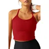 Beyond Yoga Space Dye Slim Racerback Crop Tank In Ruby Red Heather