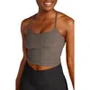 Beyond Yoga Space Dye Slim Racerback Crop Tank In Soft Umber Heather