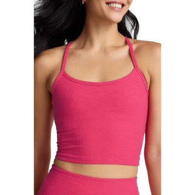 Beyond Yoga Space Dye Slim Racerback Crop Tank In Pink