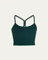 Beyond Yoga Space-dye Slim Racerback Cropped Tank In Dark Spruce Green He