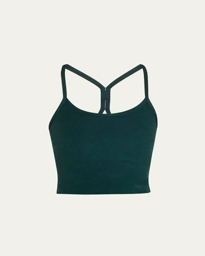 Beyond Yoga Space-dye Slim Racerback Cropped Tank In Dark Spruce Green He