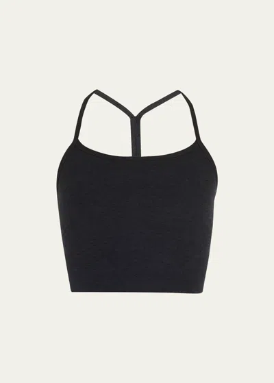 Beyond Yoga Space-dye Slim Racerback Cropped Tank In Darkest Night