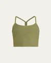 Beyond Yoga Space-dye Slim Racerback Cropped Tank In Moss Green Heather