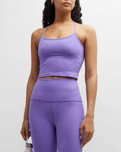Beyond Yoga Space-dye Slim Racerback Cropped Tank In Nocturnal Navy