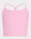 Beyond Yoga Spacedye Slim Racerback Cropped Tank In Pink Haze In Pink Haze Heather