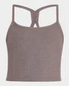 Beyond Yoga Space-dye Slim Racerback Cropped Tank In Soft Umber Heather