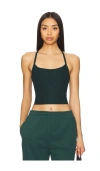 Beyond Yoga Space-dye Slim Racerback Cropped Tank In Dark Spruce Green