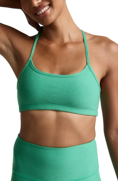 Beyond Yoga Space Dye Slim Racerback Sports Bra In Green