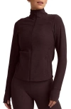 Beyond Yoga Space Dye Trails Active Jacket In Black