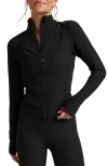 Beyond Yoga Space Dye Trails Active Jacket In Black