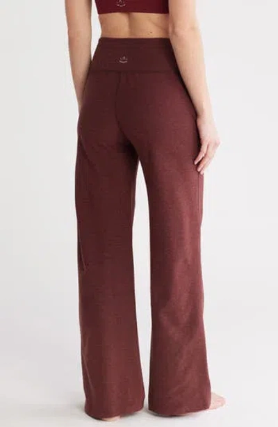 Beyond Yoga Space Dye Wide Leg Pants In Chocolate Heather