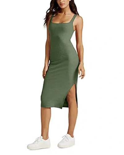Beyond Yoga Space Dyed Icon Midi Dress In Moss Green