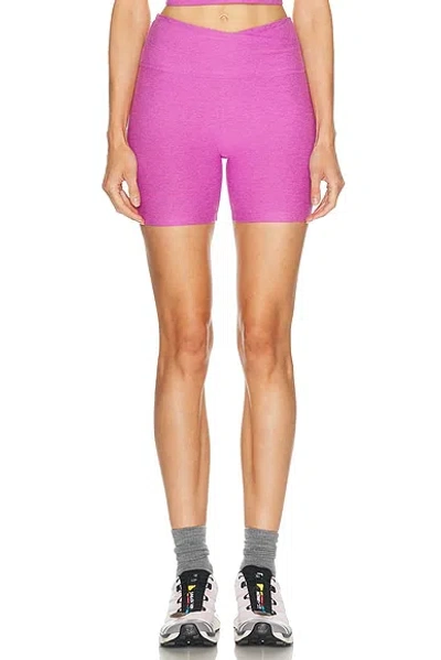 Beyond Yoga Spacedye At Your Leisure 5 Biker Short In Purple
