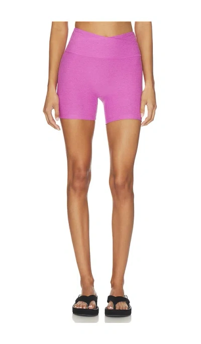 Beyond Yoga Spacedye At Your Leisure Biker 5 Short In Purple