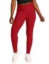 Beyond Yoga Spacedye Caught In The Midi High Waisted Leggings In Ruby Red Heather In Red